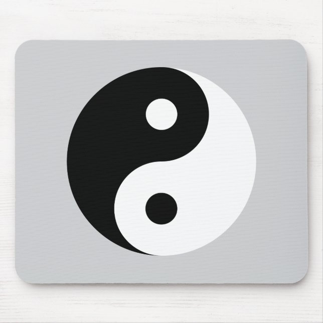 Plain Yin Yang Symbol on Light Grey Mouse Pad (Front)