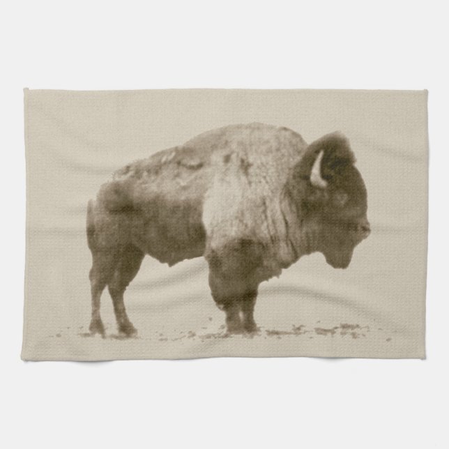 Plains Bison Tea Towel (Horizontal)