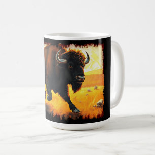 Plains Buffalo - Running American Buffalo Artwork Coffee Mug