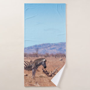 Plains zebra in Kruger National park, South Africa Bath Towel