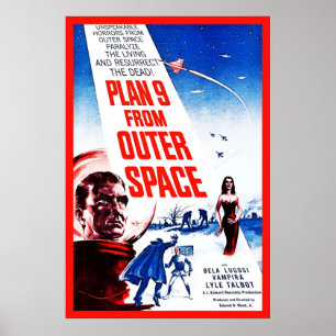 Plan 9 From Outer Space Vintage BMovie Poster