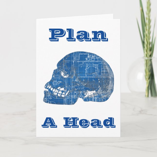 Plan A Head Humourous Blueprint Card (Front)