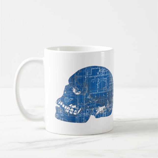 Plan A Head Humourous Blueprint Coffee Mug (Left)