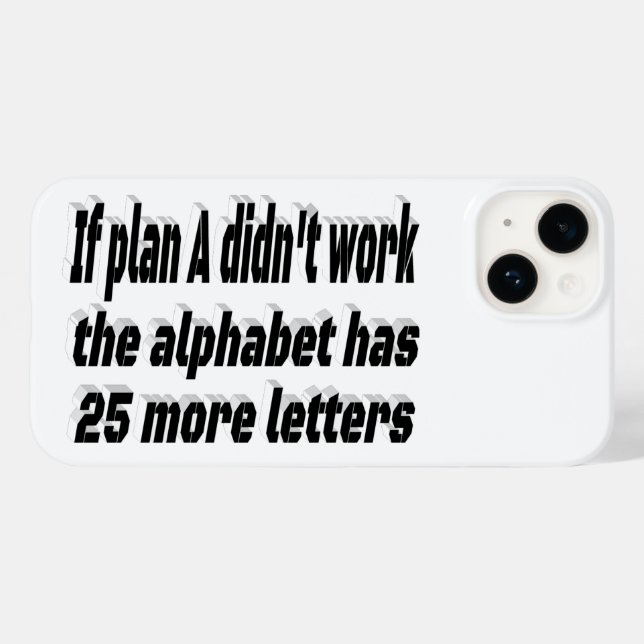 Plan A Motivational Quote  Case-Mate iPhone Case (Back (Horizontal))