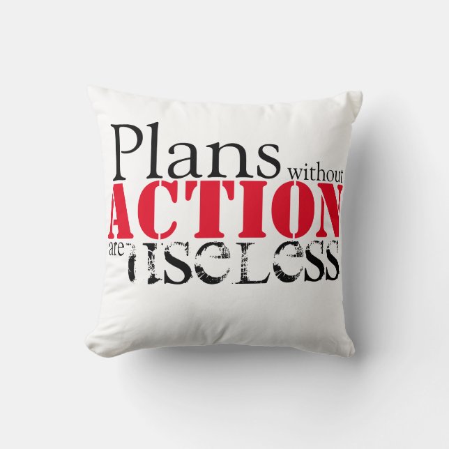Plan Action Throw Pillow (Front)