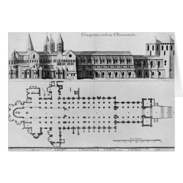 Plan and elevation of Cluny Abbey (Front Horizontal)