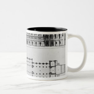 Plan and elevation of Cluny Abbey Two-Tone Coffee Mug