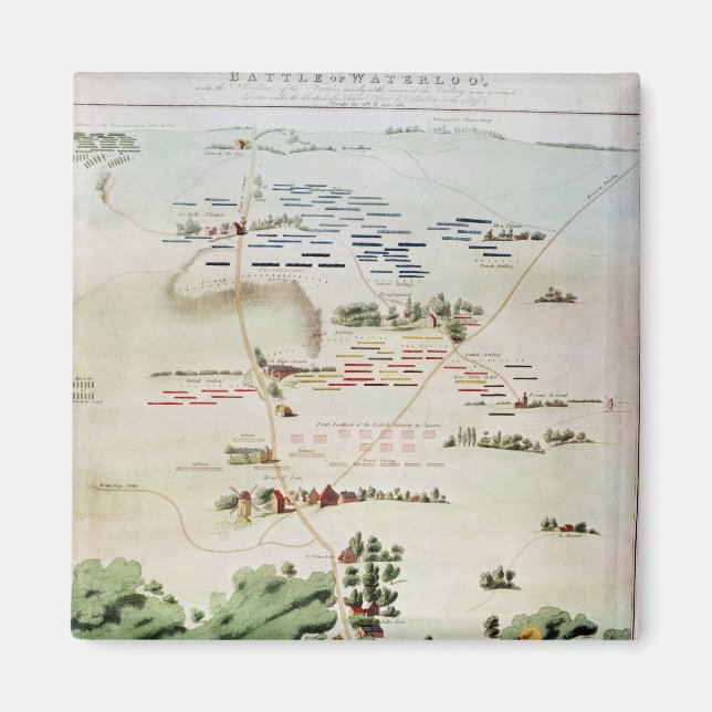 Plan and view of the Battle of Waterloo Magnet (Front)