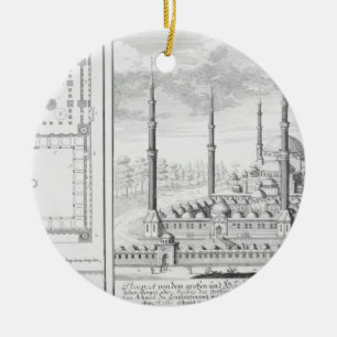 Plan and View of the Blue Mosque (1609-16), built Ceramic Tree Decoration