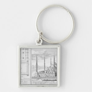 Plan and View of the Blue Mosque (1609-16), built Key Ring