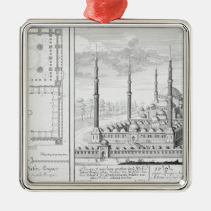 Plan and View of the Blue Mosque (1609-16), built Metal Ornament