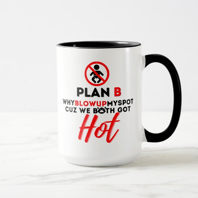Plan B Funny Urban Hip Hop Red & Black  Mug (Right)