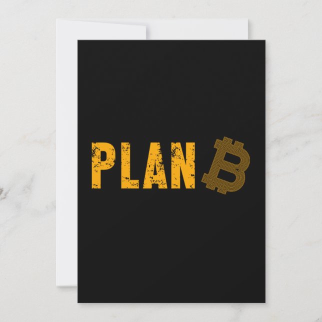 Plan Bitcoin B Crypto BTC Cryptocurrency Gift Invitation (Front)
