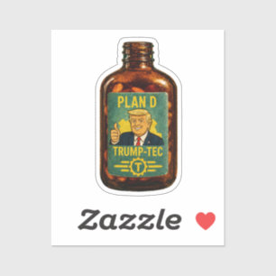 Plan D Trump-Tec Retro Bottle Parody Sticker