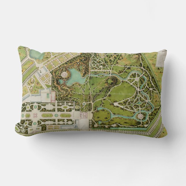 Plan du jardin et chateau de la Reine Lumbar Cushion (Front)