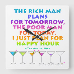 PLAN FOR HAPPY HOUR WALL CLOCK