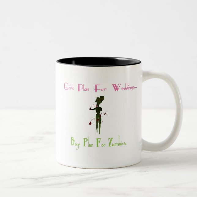 Plan For Zombies Two-Tone Coffee Mug (Right)
