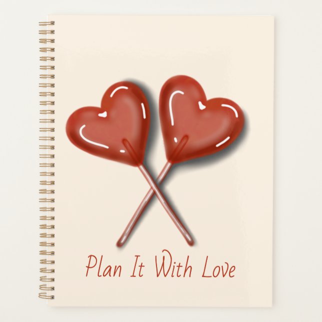 Plan It With Love Heart Lollipop Planner (Front)