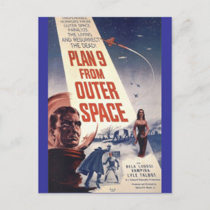 Plan nine from outer space" postcard