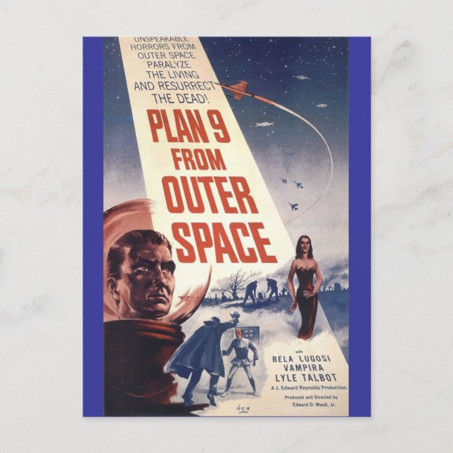 Plan nine from outer space" postcard (Front)
