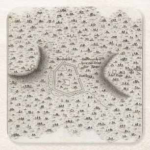 Plan of an Old Fort in the state of Kentucky Square Paper Coaster