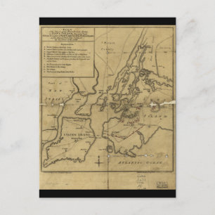 Plan of Attack on Long Island August 27th 1776 Postcard