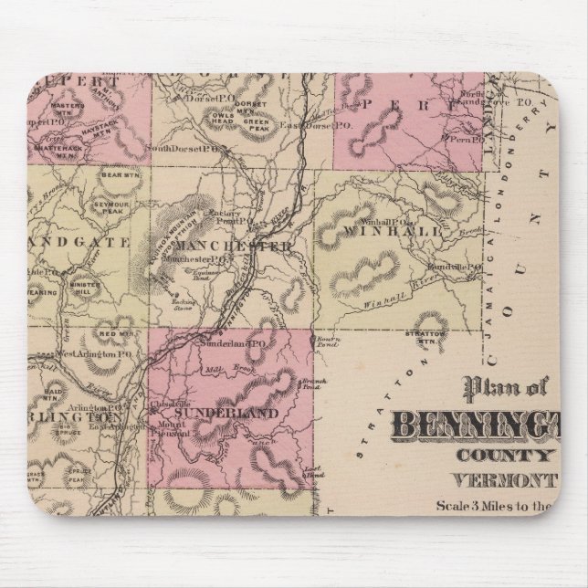 Plan of Bennington County, Vermont Mouse Pad (Front)