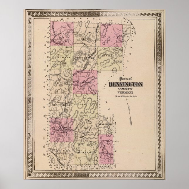 Plan of Bennington County, Vermont Poster (Front)