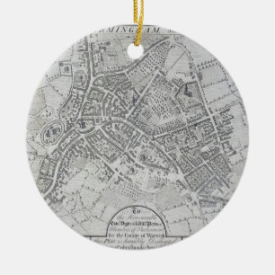 Plan of Birmingham, 1731, published 1789 (engravin Ceramic Ornament