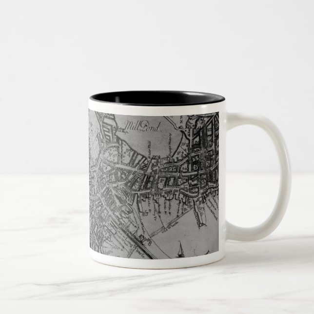 Plan of Boston, New England, 1739 Two-Tone Coffee Mug (Right)
