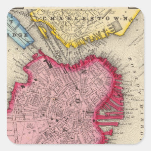 Plan Of Boston Square Sticker