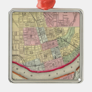Plan Of Cincinnati And Vicinity Metal Ornament
