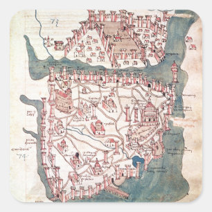 Plan of Constantinople Square Sticker