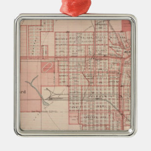 Plan of Council Bluffs, Pottawattamie Co Metal Tree Decoration