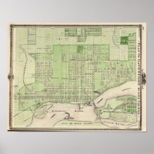 Plan of Davenport, Scott County, State of Iowa Poster