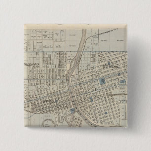 Plan of Des Moines, Polk County, Iowa 15 Cm Square Badge
