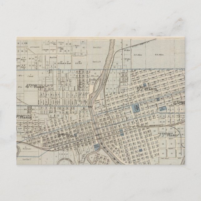 Plan of Des Moines, Polk County, Iowa Postcard (Front)