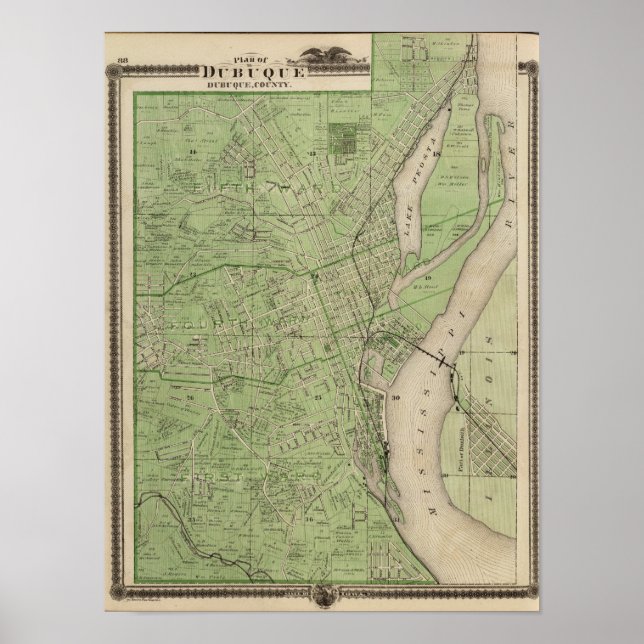 Plan of Dubuque, Dubuque County, State of Iowa Poster (Front)