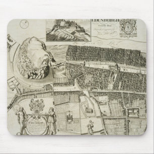Plan of Edinburgh, pub. by John Smith (c.1652-1742 Mouse Pad