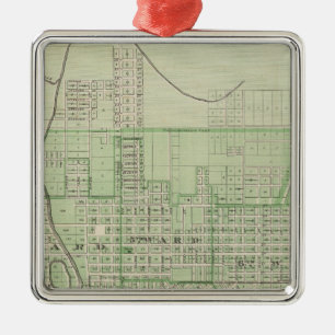 Plan of Evansville, Vanderburgh Co Metal Tree Decoration