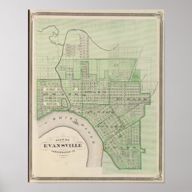 Plan of Evansville, Vanderburgh Co Poster (Front)