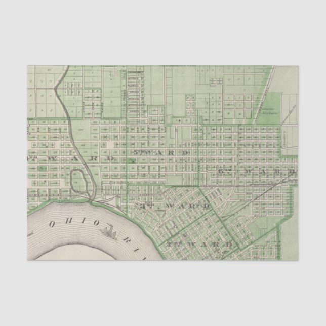 Plan of Evansville, Vanderburgh Co Tissue Paper (Front)