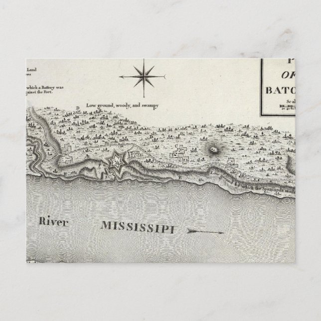 Plan Of Fort Baton Rouge Postcard (Front)