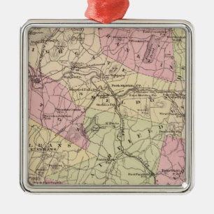 Plan of Grand Isle and Franklin in Vermont Metal Ornament