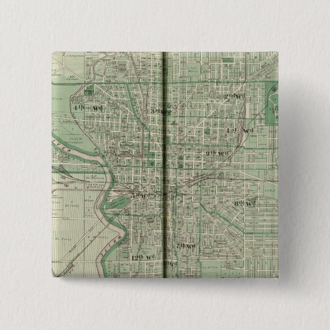 Plan of Indianapolis 15 Cm Square Badge (Front)