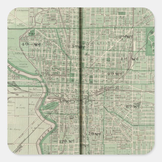 Plan of Indianapolis Square Sticker (Front)