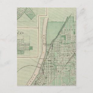 Plan of La Fayette with Battle Ground City Postcard