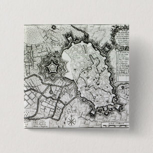 Plan of Lisle, 1736 15 Cm Square Badge