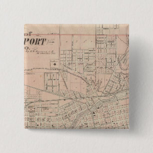 Plan of Logansport, Cass Co 15 Cm Square Badge