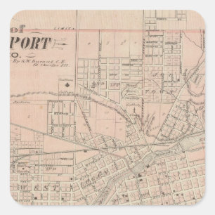 Plan of Logansport, Cass Co Square Sticker
